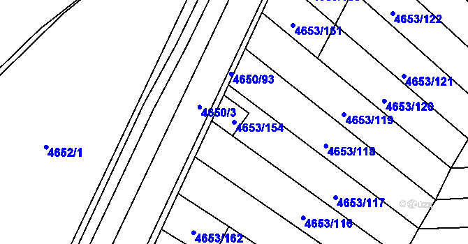 Parcela st. 4653/154 v KÚ Jihlava, Katastrální mapa