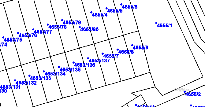 Parcela st. 4655/7 v KÚ Jihlava, Katastrální mapa