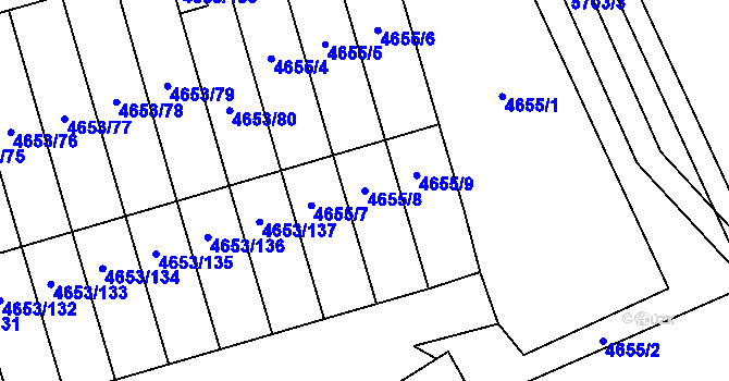 Parcela st. 4655/8 v KÚ Jihlava, Katastrální mapa