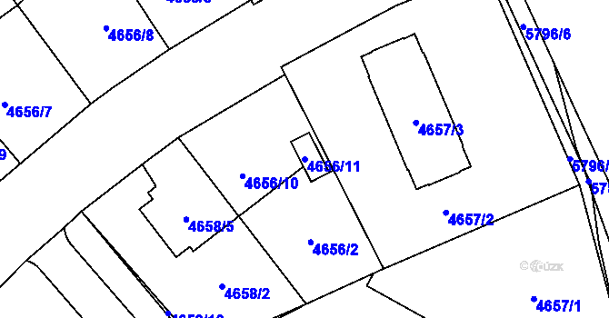 Parcela st. 4656/11 v KÚ Jihlava, Katastrální mapa