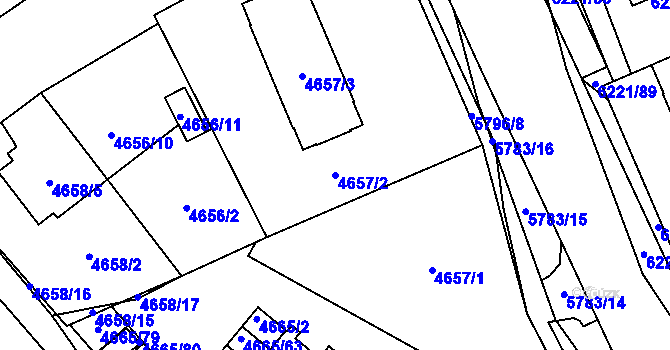 Parcela st. 4657/2 v KÚ Jihlava, Katastrální mapa
