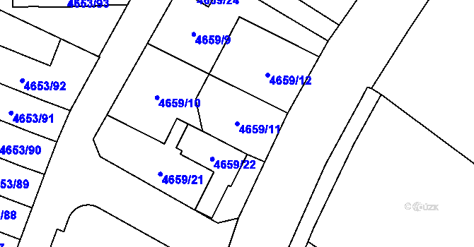 Parcela st. 4659/11 v KÚ Jihlava, Katastrální mapa
