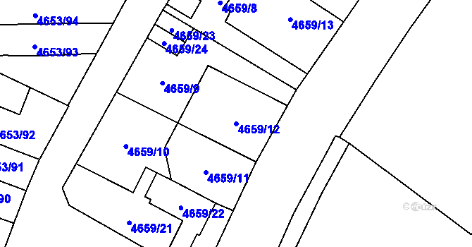 Parcela st. 4659/12 v KÚ Jihlava, Katastrální mapa