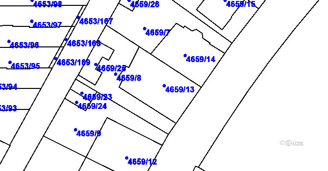 Parcela st. 4659/13 v KÚ Jihlava, Katastrální mapa