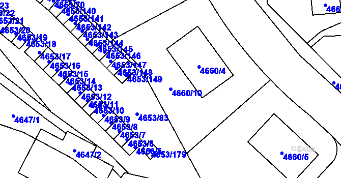 Parcela st. 4660/10 v KÚ Jihlava, Katastrální mapa