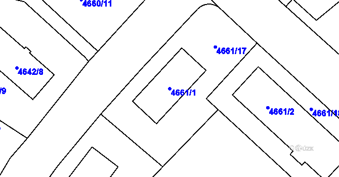 Parcela st. 4661/1 v KÚ Jihlava, Katastrální mapa
