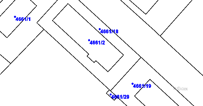 Parcela st. 4661/3 v KÚ Jihlava, Katastrální mapa
