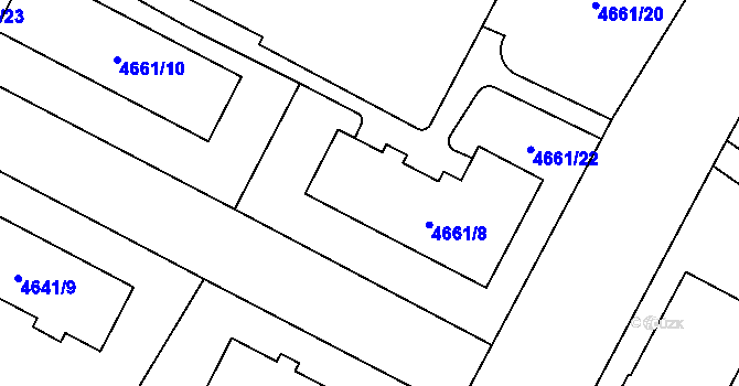 Parcela st. 4661/9 v KÚ Jihlava, Katastrální mapa