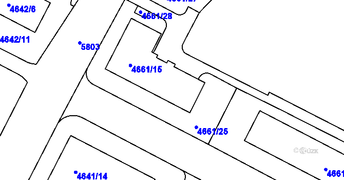 Parcela st. 4661/14 v KÚ Jihlava, Katastrální mapa