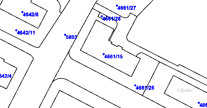 Parcela st. 4661/15 v KÚ Jihlava, Katastrální mapa