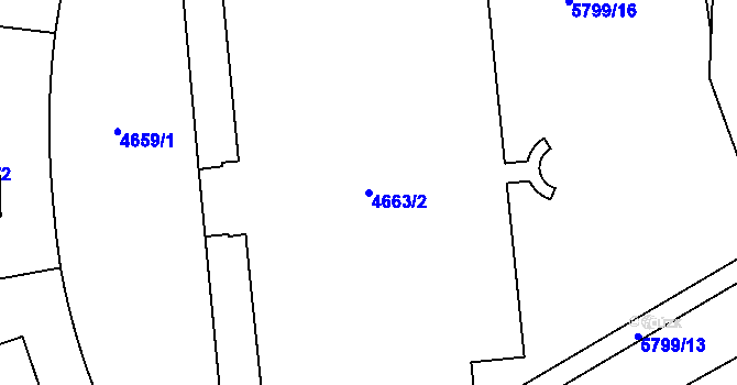 Parcela st. 4663/2 v KÚ Jihlava, Katastrální mapa