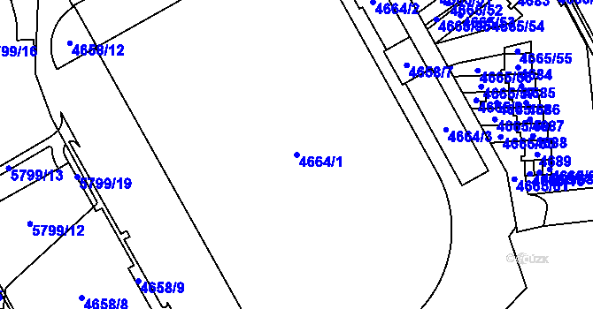 Parcela st. 4664/1 v KÚ Jihlava, Katastrální mapa