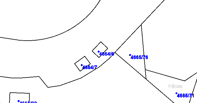 Parcela st. 4664/6 v KÚ Jihlava, Katastrální mapa