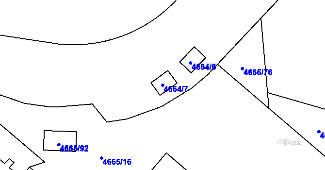 Parcela st. 4664/7 v KÚ Jihlava, Katastrální mapa