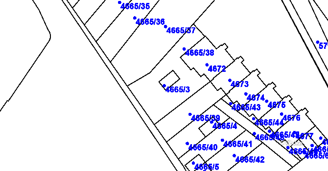 Parcela st. 4665/3 v KÚ Jihlava, Katastrální mapa
