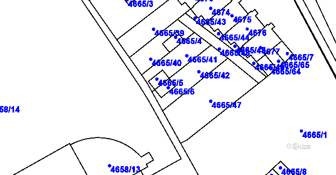 Parcela st. 4665/6 v KÚ Jihlava, Katastrální mapa