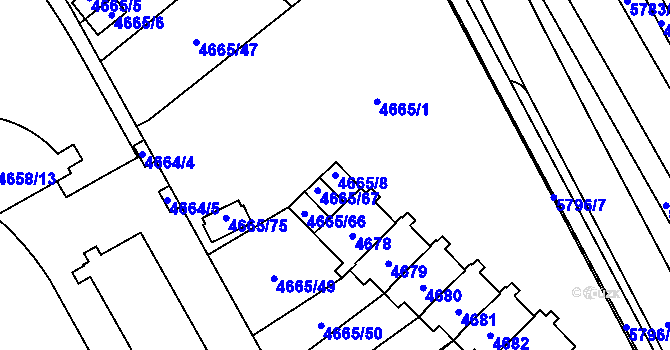 Parcela st. 4665/8 v KÚ Jihlava, Katastrální mapa