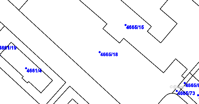 Parcela st. 4665/18 v KÚ Jihlava, Katastrální mapa