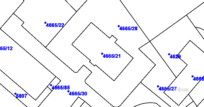 Parcela st. 4665/21 v KÚ Jihlava, Katastrální mapa