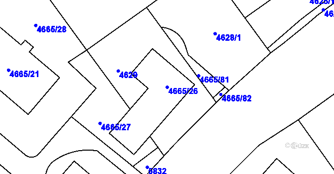 Parcela st. 4665/26 v KÚ Jihlava, Katastrální mapa