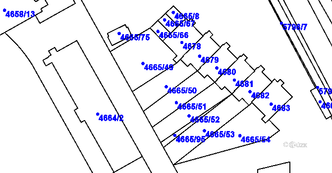 Parcela st. 4665/50 v KÚ Jihlava, Katastrální mapa