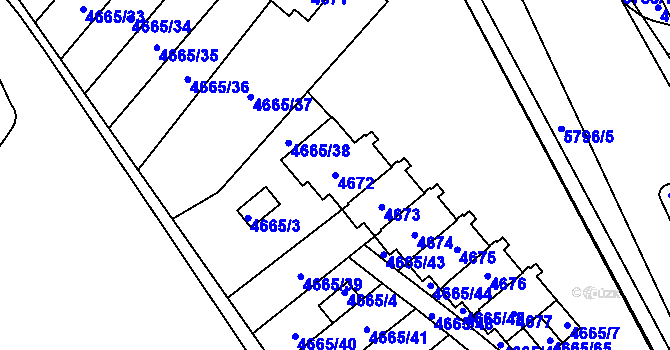 Parcela st. 4672 v KÚ Jihlava, Katastrální mapa
