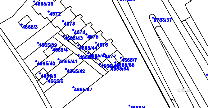 Parcela st. 4677 v KÚ Jihlava, Katastrální mapa
