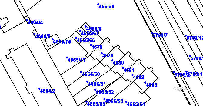 Parcela st. 4679 v KÚ Jihlava, Katastrální mapa