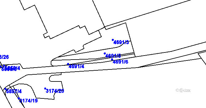 Parcela st. 4691 v KÚ Jihlava, Katastrální mapa