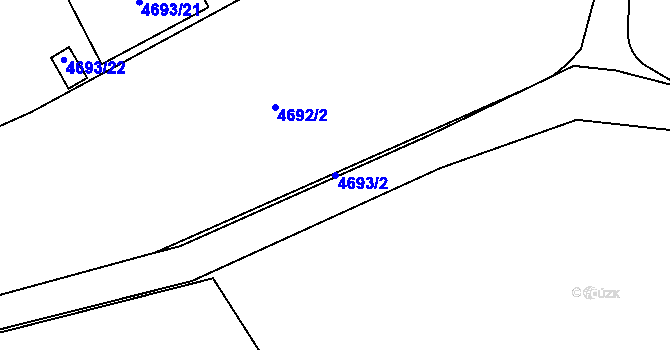 Parcela st. 4693/2 v KÚ Jihlava, Katastrální mapa