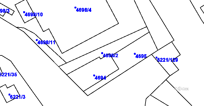 Parcela st. 4698/2 v KÚ Jihlava, Katastrální mapa