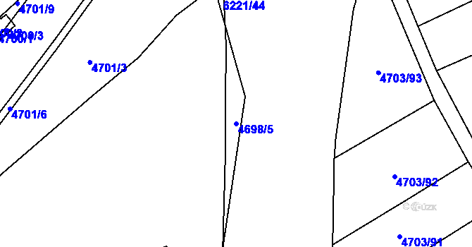 Parcela st. 4698/5 v KÚ Jihlava, Katastrální mapa