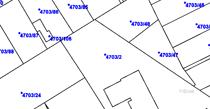 Parcela st. 4703/2 v KÚ Jihlava, Katastrální mapa