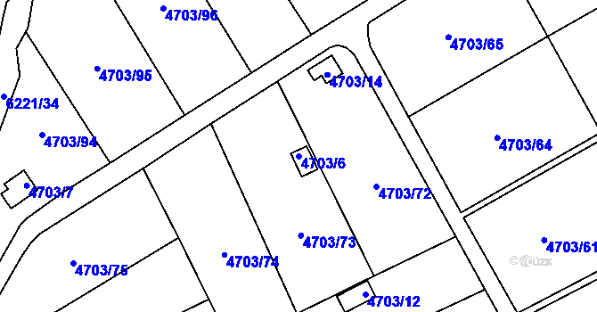 Parcela st. 4703/6 v KÚ Jihlava, Katastrální mapa