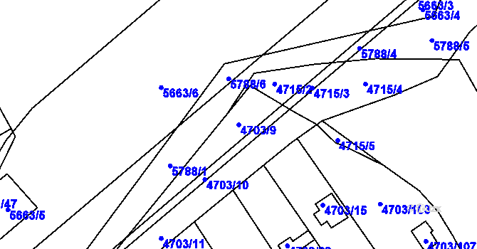 Parcela st. 4703/9 v KÚ Jihlava, Katastrální mapa