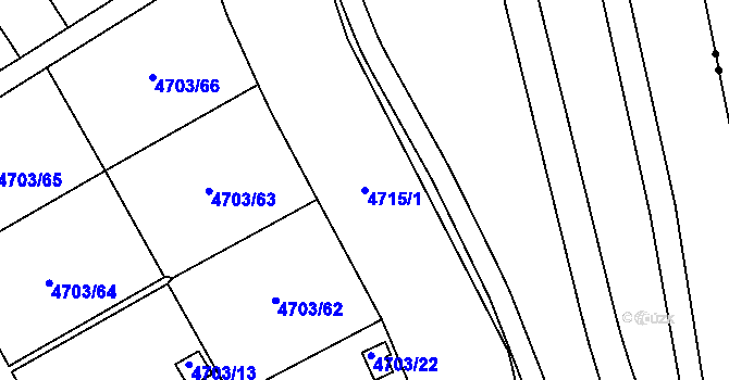 Parcela st. 4715/1 v KÚ Jihlava, Katastrální mapa