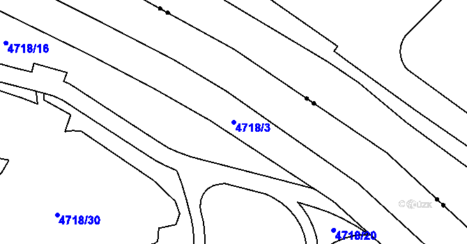 Parcela st. 4718/3 v KÚ Jihlava, Katastrální mapa