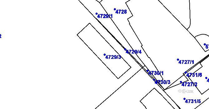 Parcela st. 4729/3 v KÚ Jihlava, Katastrální mapa
