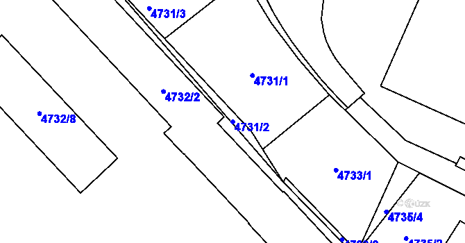 Parcela st. 4731/2 v KÚ Jihlava, Katastrální mapa