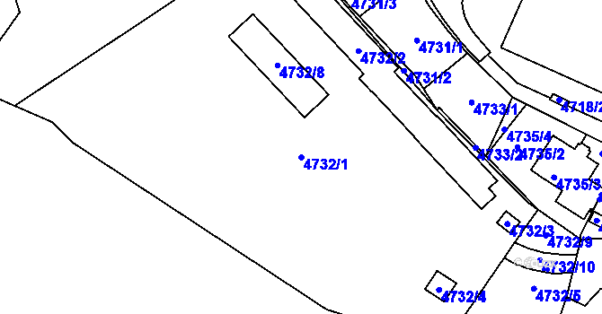 Parcela st. 4732/1 v KÚ Jihlava, Katastrální mapa