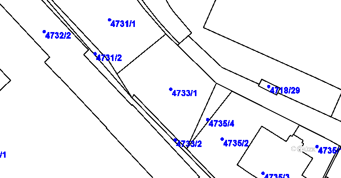 Parcela st. 4733/1 v KÚ Jihlava, Katastrální mapa