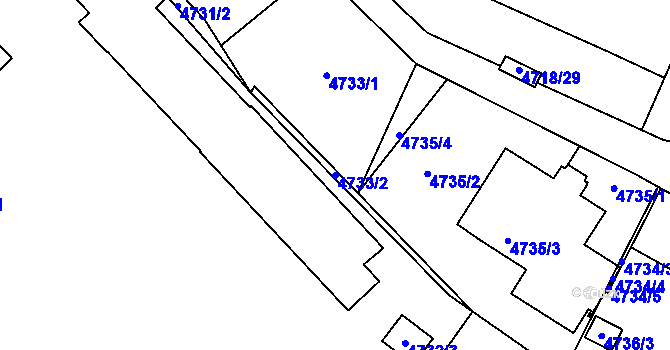 Parcela st. 4733/2 v KÚ Jihlava, Katastrální mapa