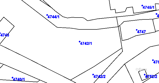 Parcela st. 4742/1 v KÚ Jihlava, Katastrální mapa