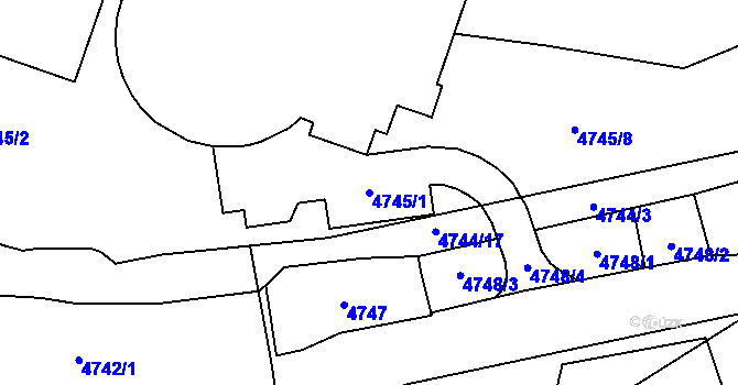 Parcela st. 4745/1 v KÚ Jihlava, Katastrální mapa