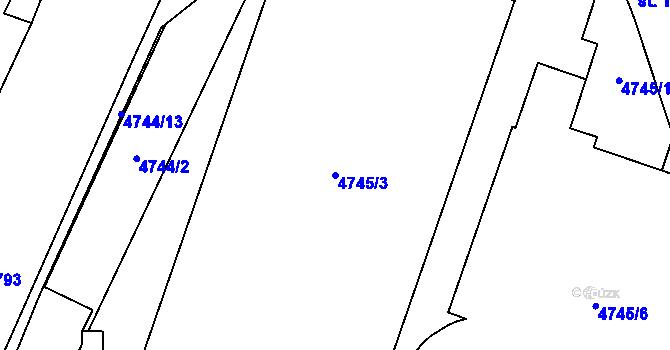 Parcela st. 4745/3 v KÚ Jihlava, Katastrální mapa