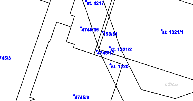 Parcela st. 4745/17 v KÚ Jihlava, Katastrální mapa