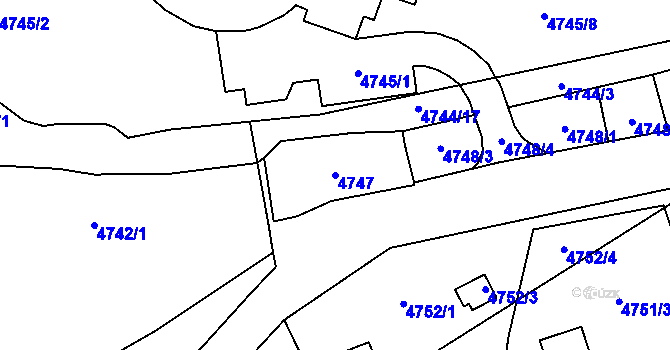 Parcela st. 4747 v KÚ Jihlava, Katastrální mapa