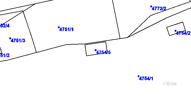 Parcela st. 4754/5 v KÚ Jihlava, Katastrální mapa