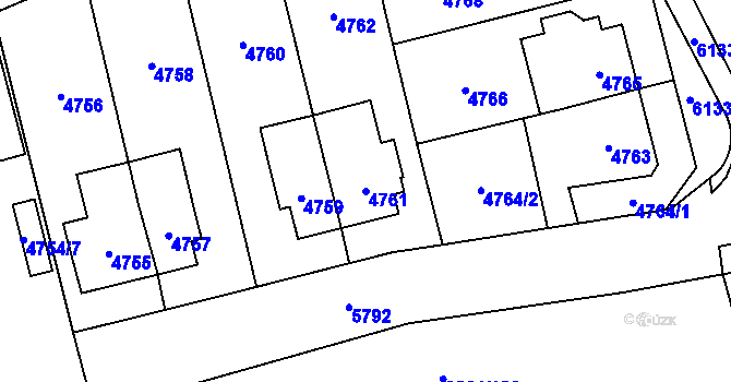 Parcela st. 4761 v KÚ Jihlava, Katastrální mapa