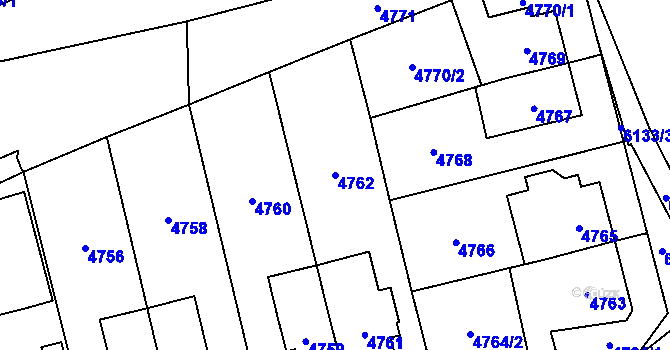 Parcela st. 4762 v KÚ Jihlava, Katastrální mapa